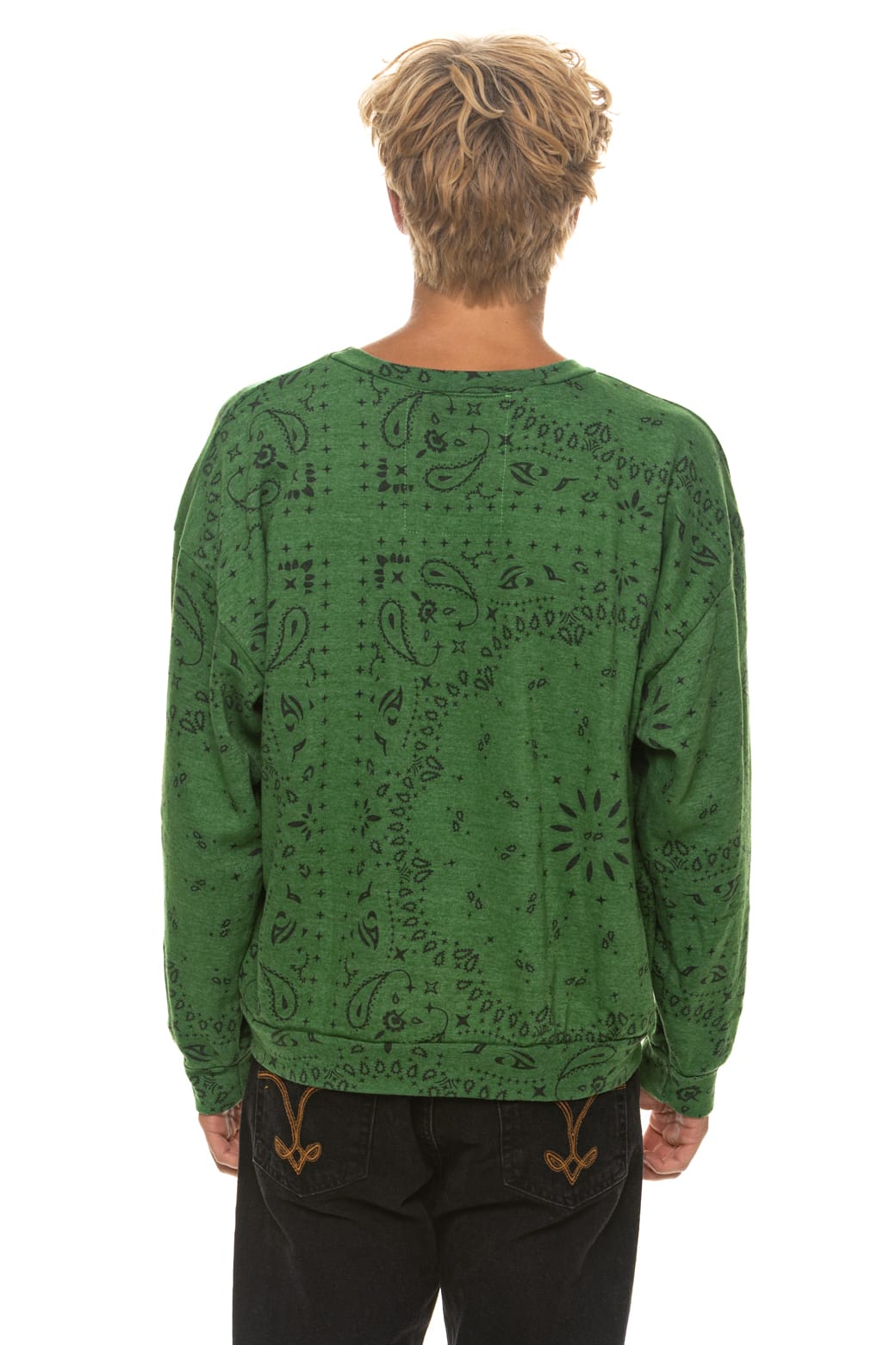 Retro BANDANA RELAXED CREW SWEATSHIRT - PALM