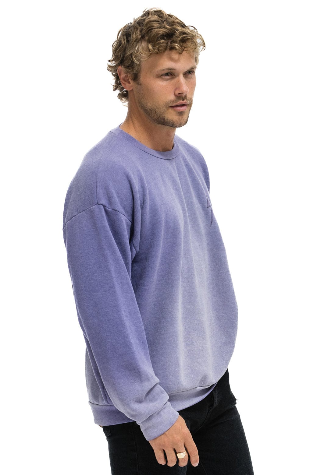Retro BOLT STITCH 2 RELAXED CREW SWEATSHIRT - FADED GRAPE