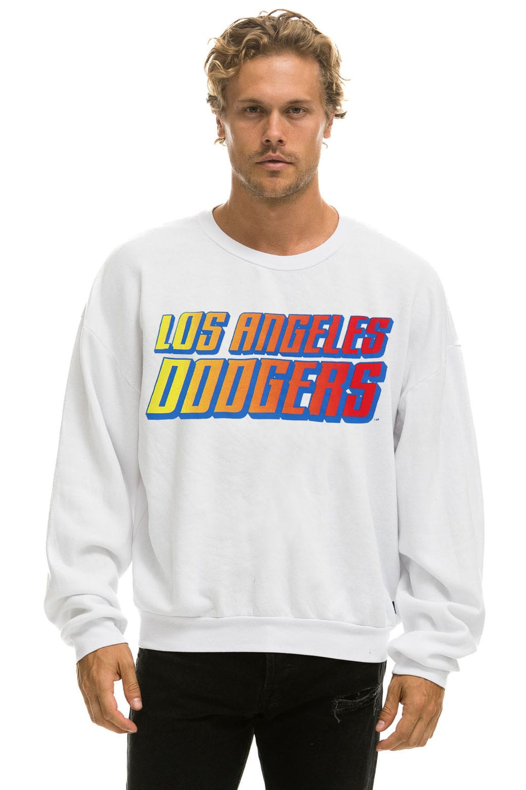 Retro LOS ANGELES DODGERS 2026 RELAXED CREW SWEATSHIRT - WHITE