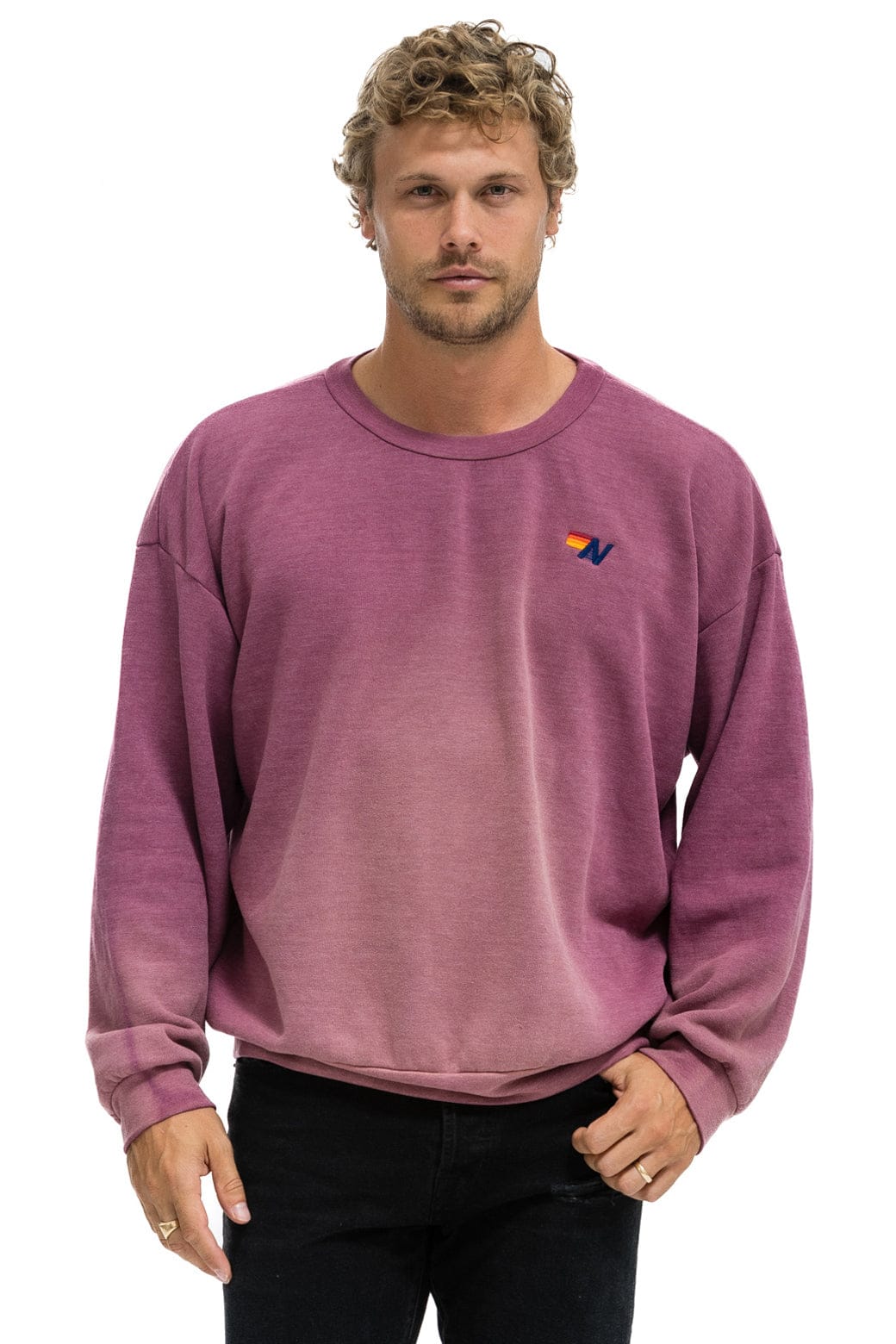 Retro ESSENTIAL RELAXED CREW SWEATSHIRT - FADED BERRY