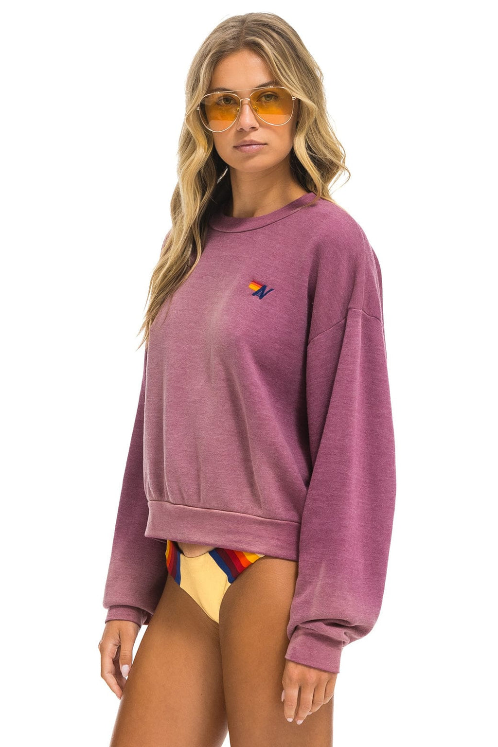 Retro ESSENTIAL RELAXED CREW SWEATSHIRT - FADED BERRY