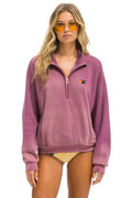 Retro ESSENTIAL HALF ZIP RELAXED SWEATSHIRT - FADED BERRY