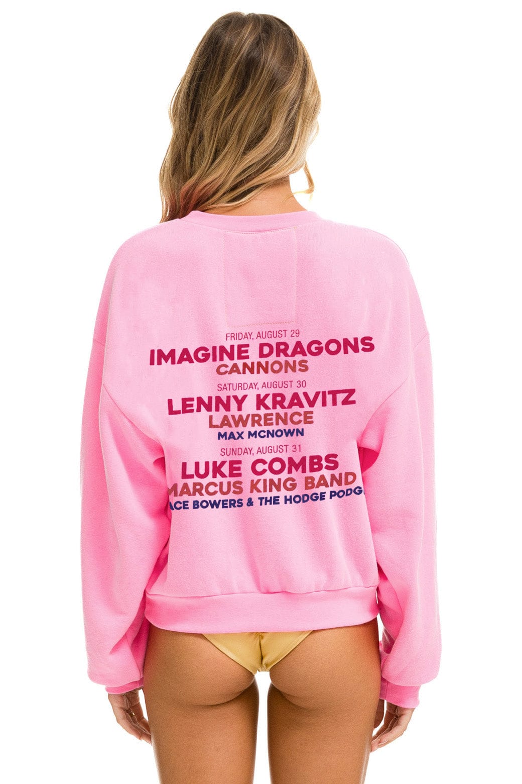 Retro JAZZ ASPEN SNOWMASS 2025 CREW SWEATSHIRT RELAXED - NEON PINK