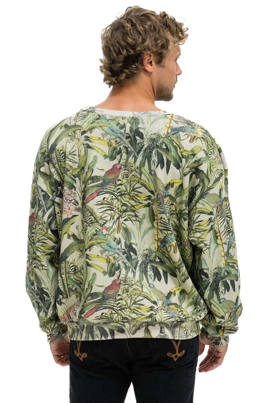Retro JUNGLE RELAXED CREW SWEATSHIRT - SAND
