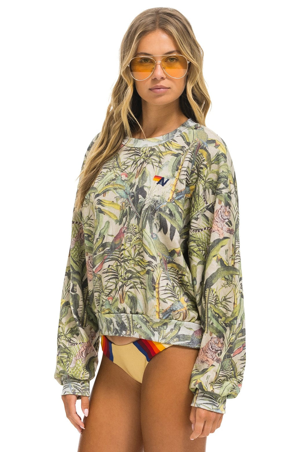 Retro JUNGLE RELAXED CREW SWEATSHIRT - SAND