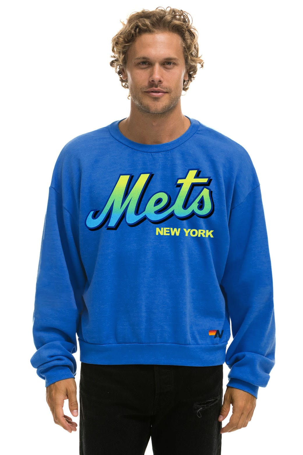 Retro NY METS 2026 RELAXED CREW SWEATSHIRT - OCEAN