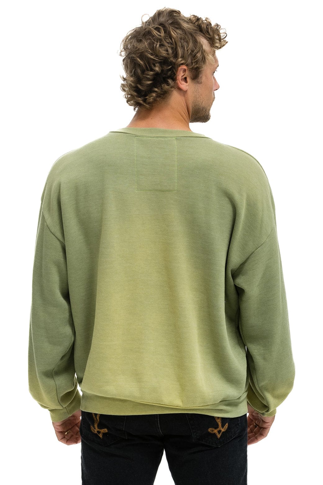 Retro CALIFORNIA PALM PATCH RELAXED CREW SWEATSHIRT - FADED ARMY