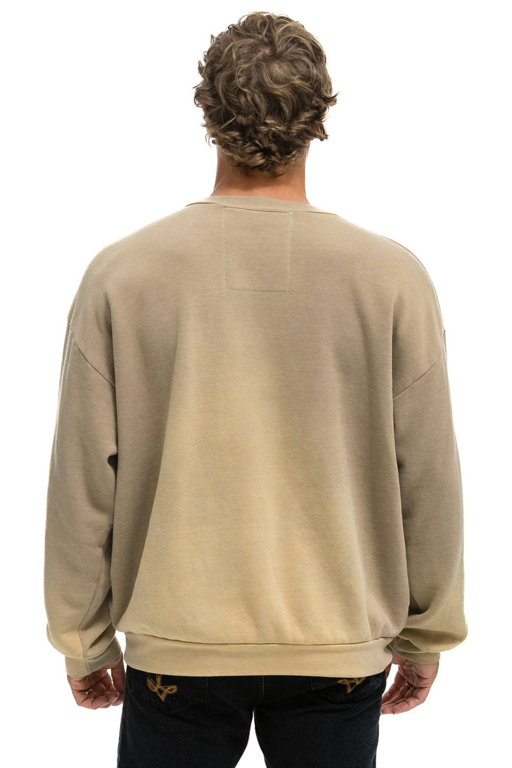 Retro CALIFORNIA SURFER PATCH RELAXED CREW SWEATSHIRT - FADED TAN