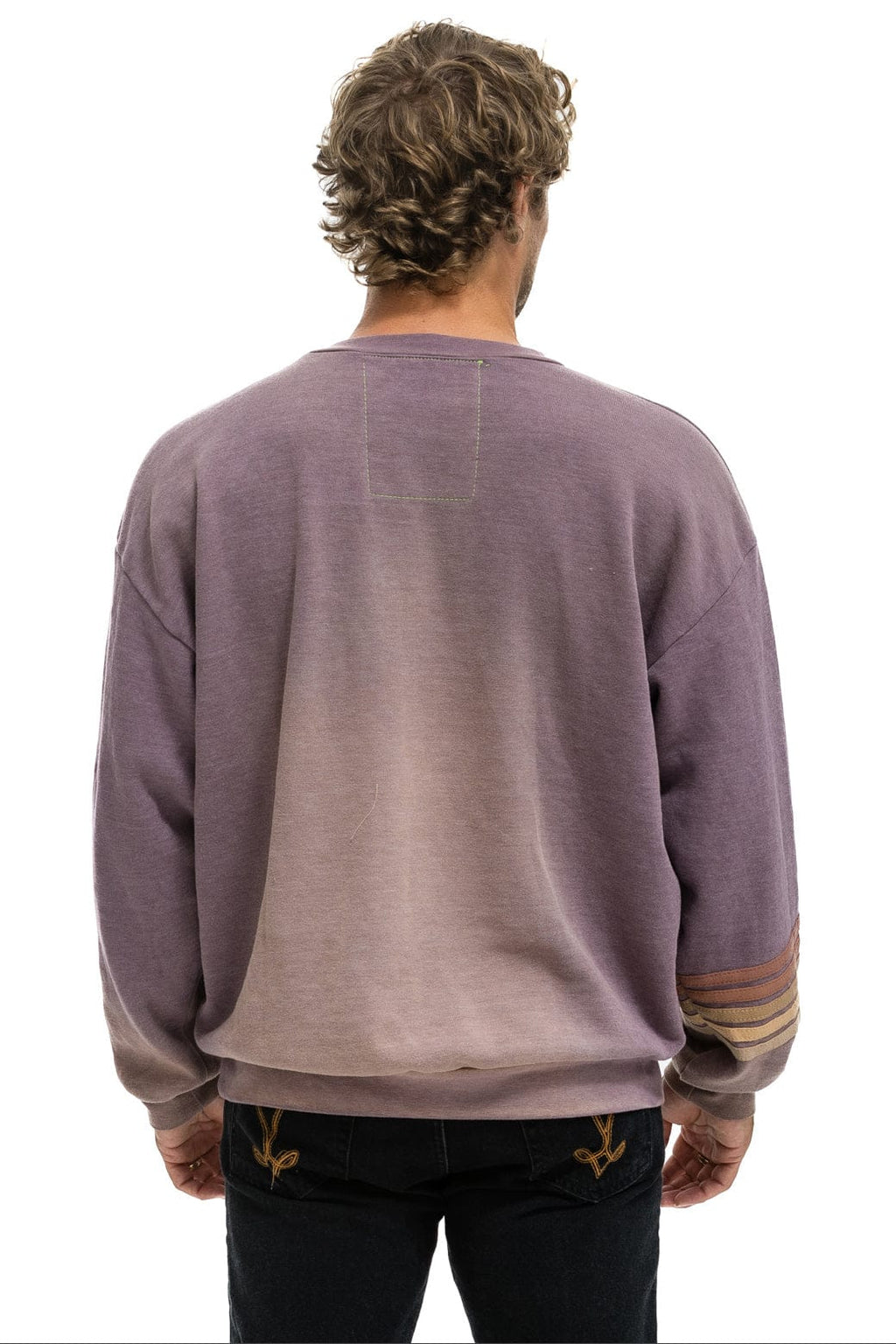 Retro RUGBY STITCH RELAXED CREW SWEATSHIRT - FADED MOCHA