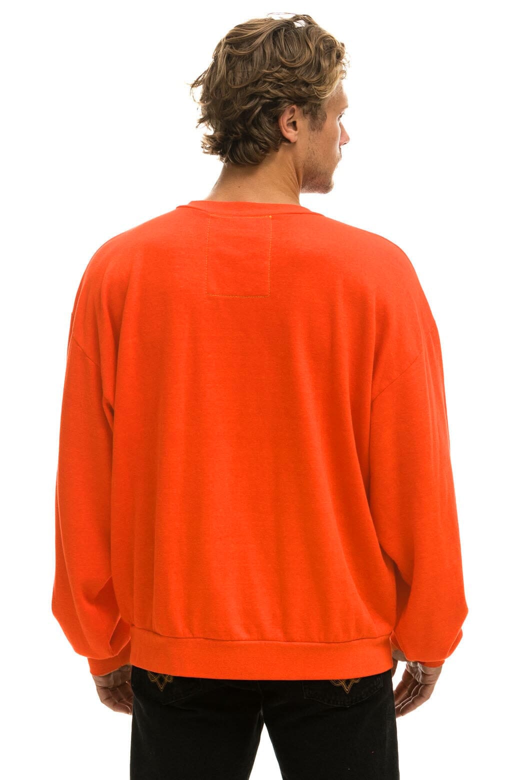 Retro 5 STRIPE RELAXED CREW SWEATSHIRT - VINTAGE ORANGE