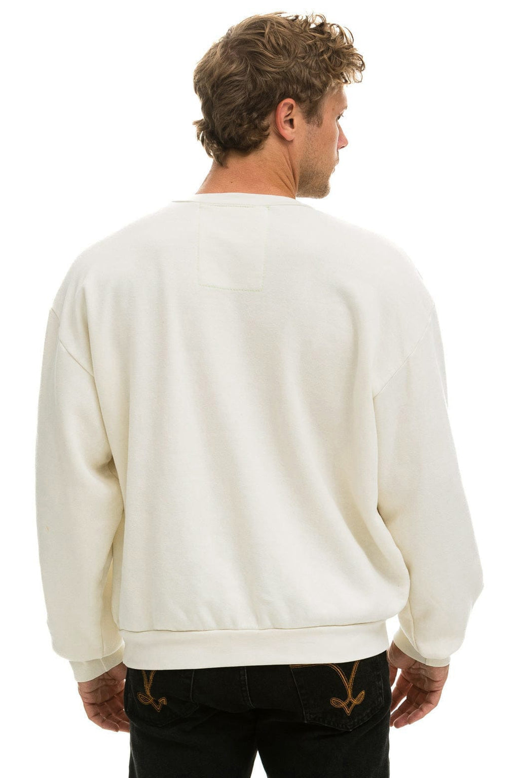 Retro 5 STRIPE RELAXED CREW SWEATSHIRT - VINTAGE WHITE