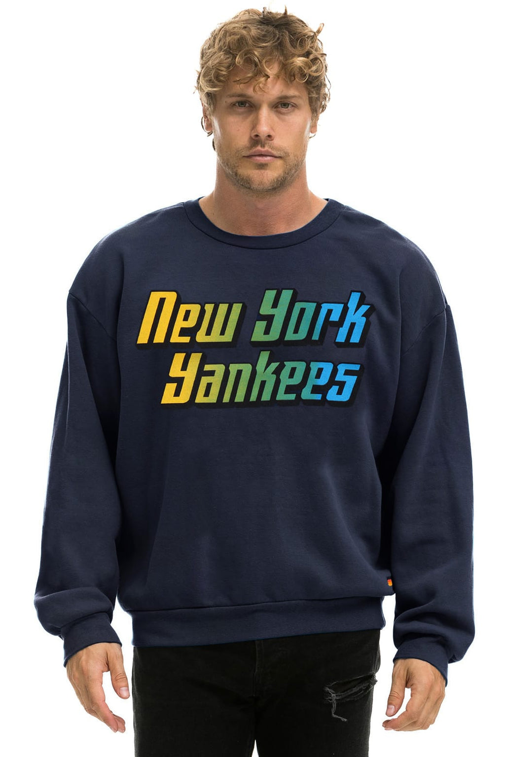 Retro NEW YORK YANKEES 2026 RELAXED CREW SWEATSHIRT - NAVY