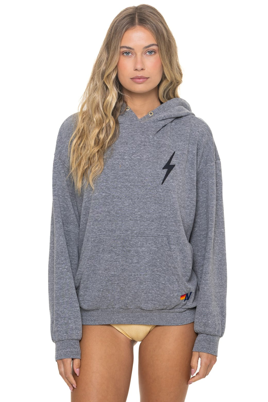 Retro BOLT STITCH RELAXED PULLOVER HOODIE - HEATHER GREY