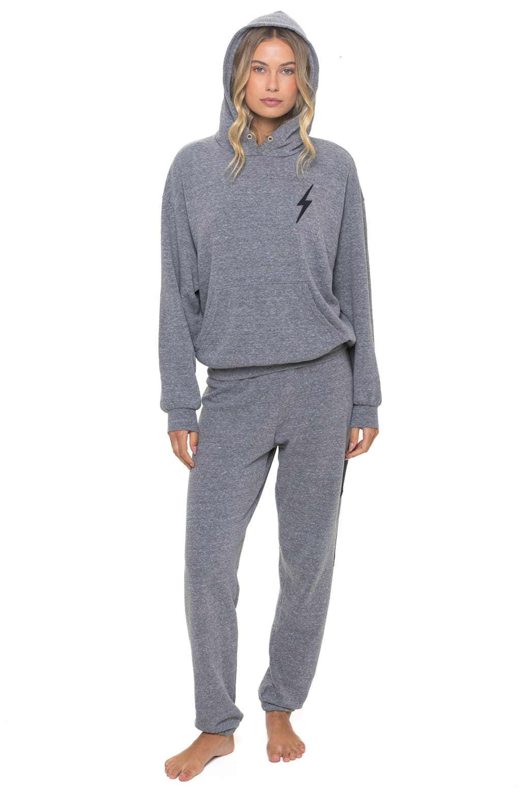 Retro BOLT STITCH RELAXED PULLOVER HOODIE - HEATHER GREY