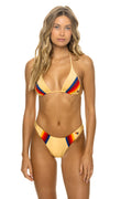 Retro 5 STRIPE LUXE TRIANGLE BIKINI TOP - GOLD