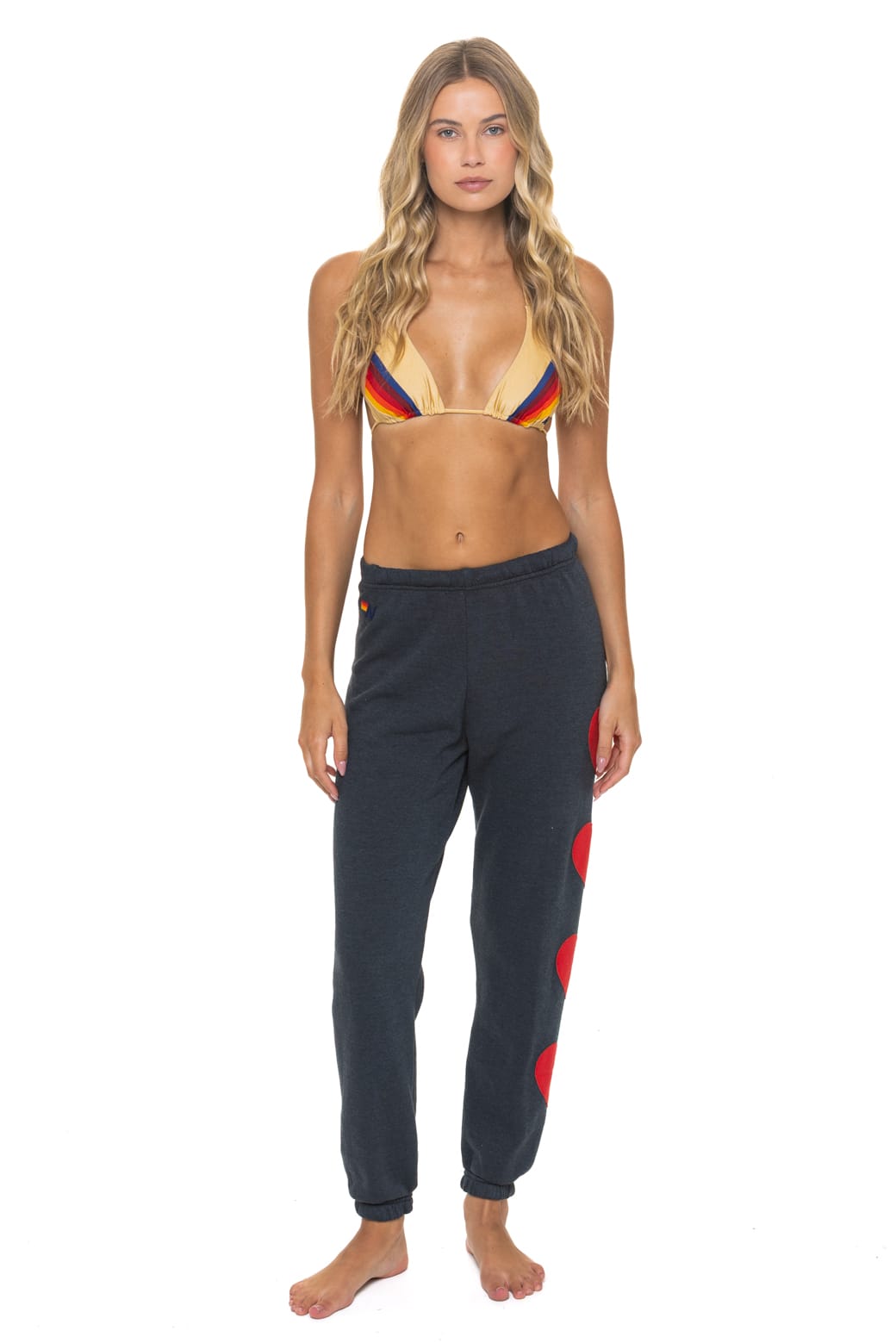 Retro HEART STITCH 4 SWEATPANTS - CHARCOAL