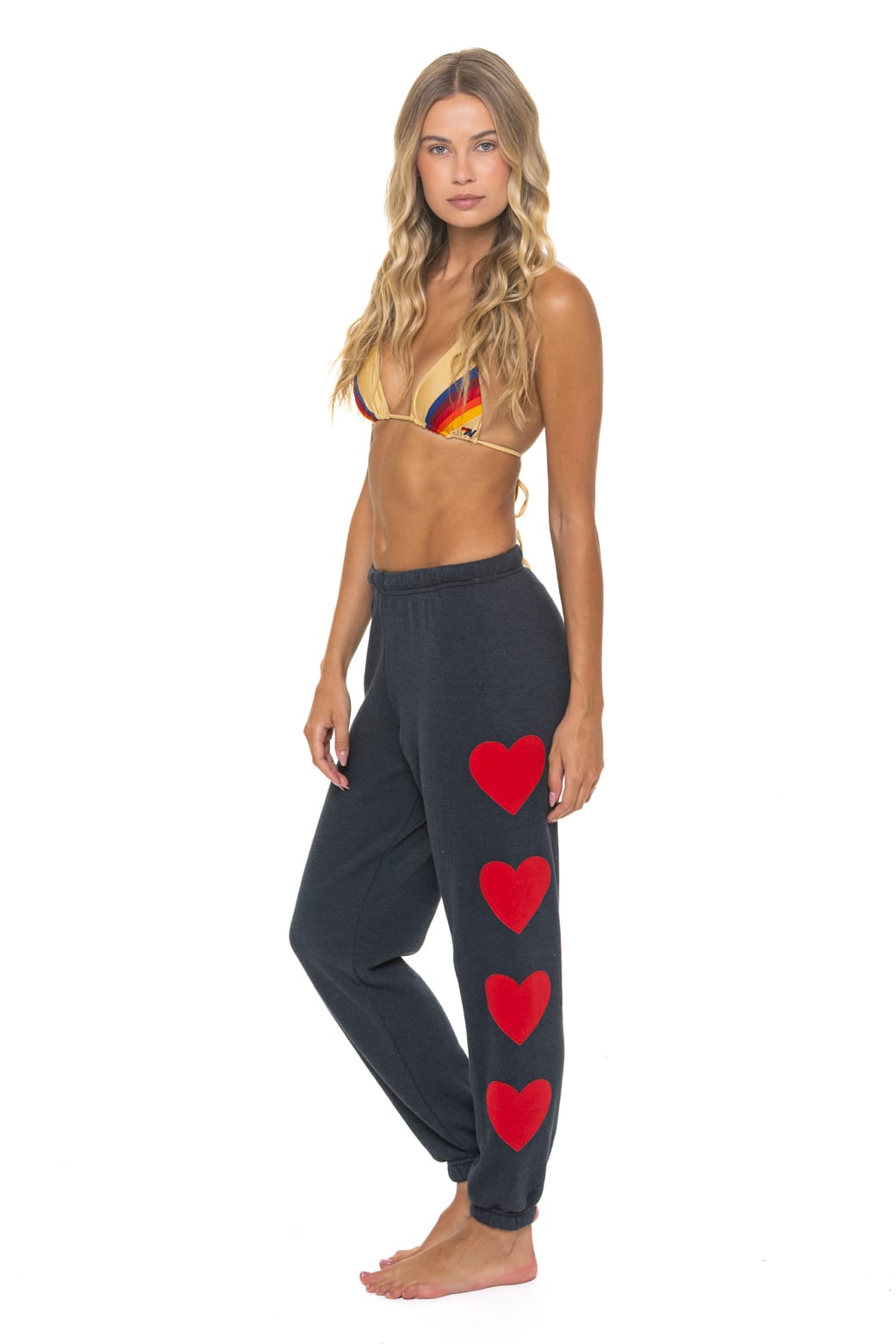 Retro HEART STITCH 4 SWEATPANTS - CHARCOAL