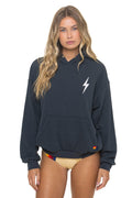 Retro BOLT STITCH RELAXED PULLOVER HOODIE - CHARCOAL