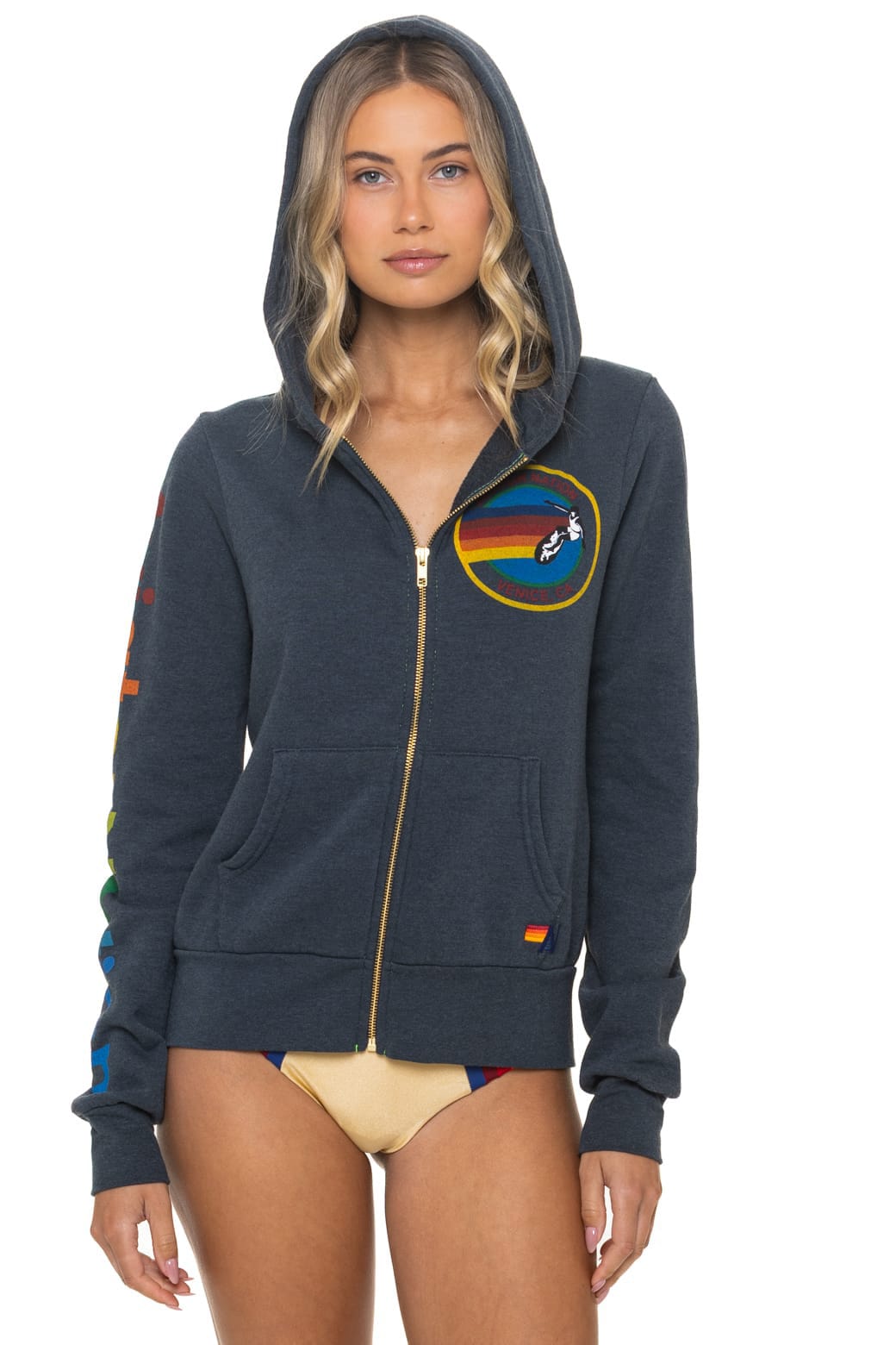 Retro AVIATOR NATION VENICE HOODIE - CHARCOAL