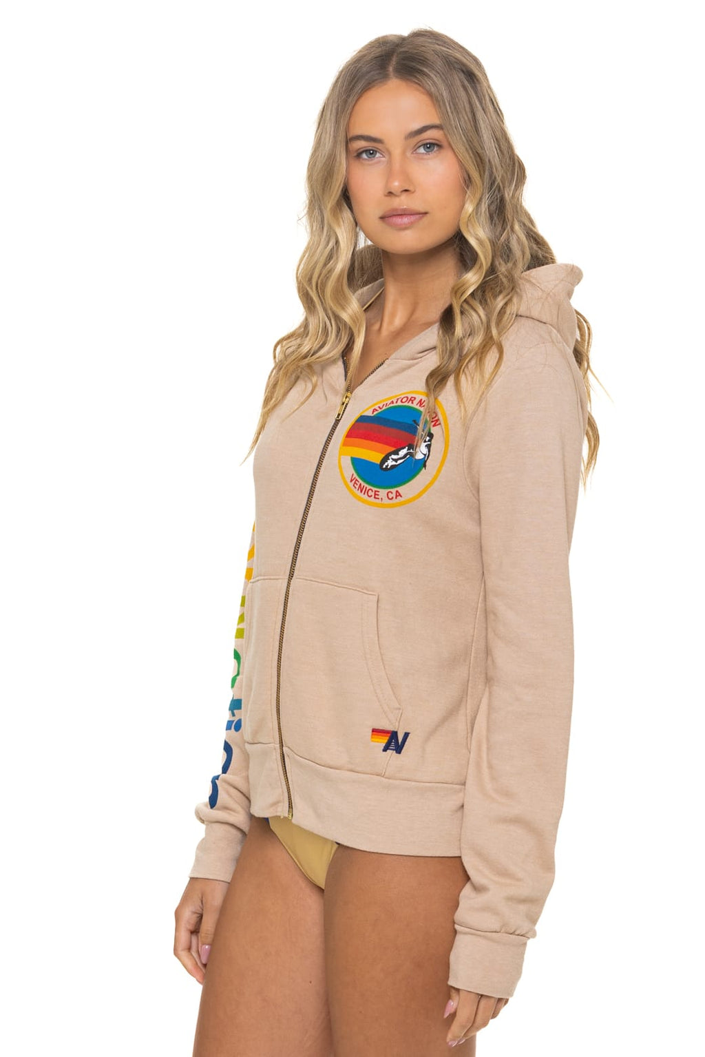 Retro AVIATOR NATION VENICE HOODIE - SAND