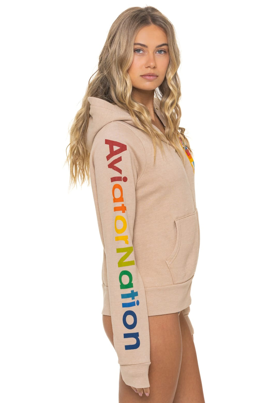 Retro AVIATOR NATION VENICE HOODIE - SAND