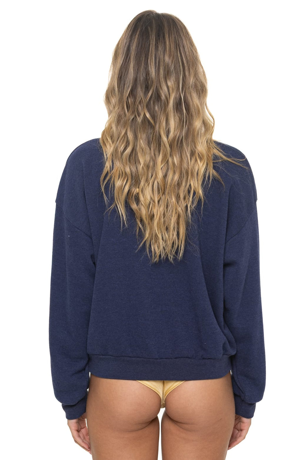 Retro BOLT STITCH RELAXED CREW SWEATSHIRT - NAVY WHITE