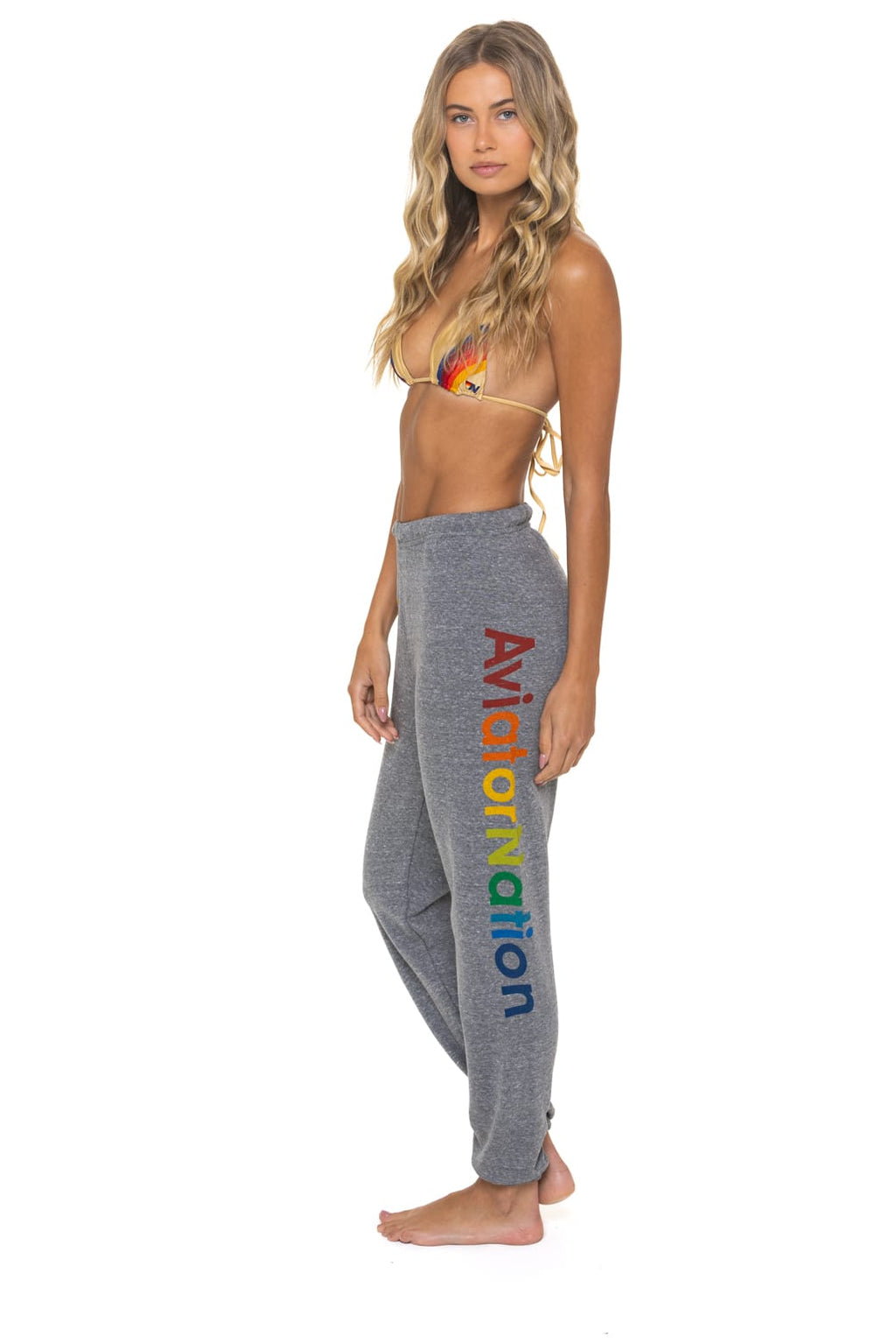 Retro AVIATOR NATION VENICE SWEATPANTS - HEATHER GREY