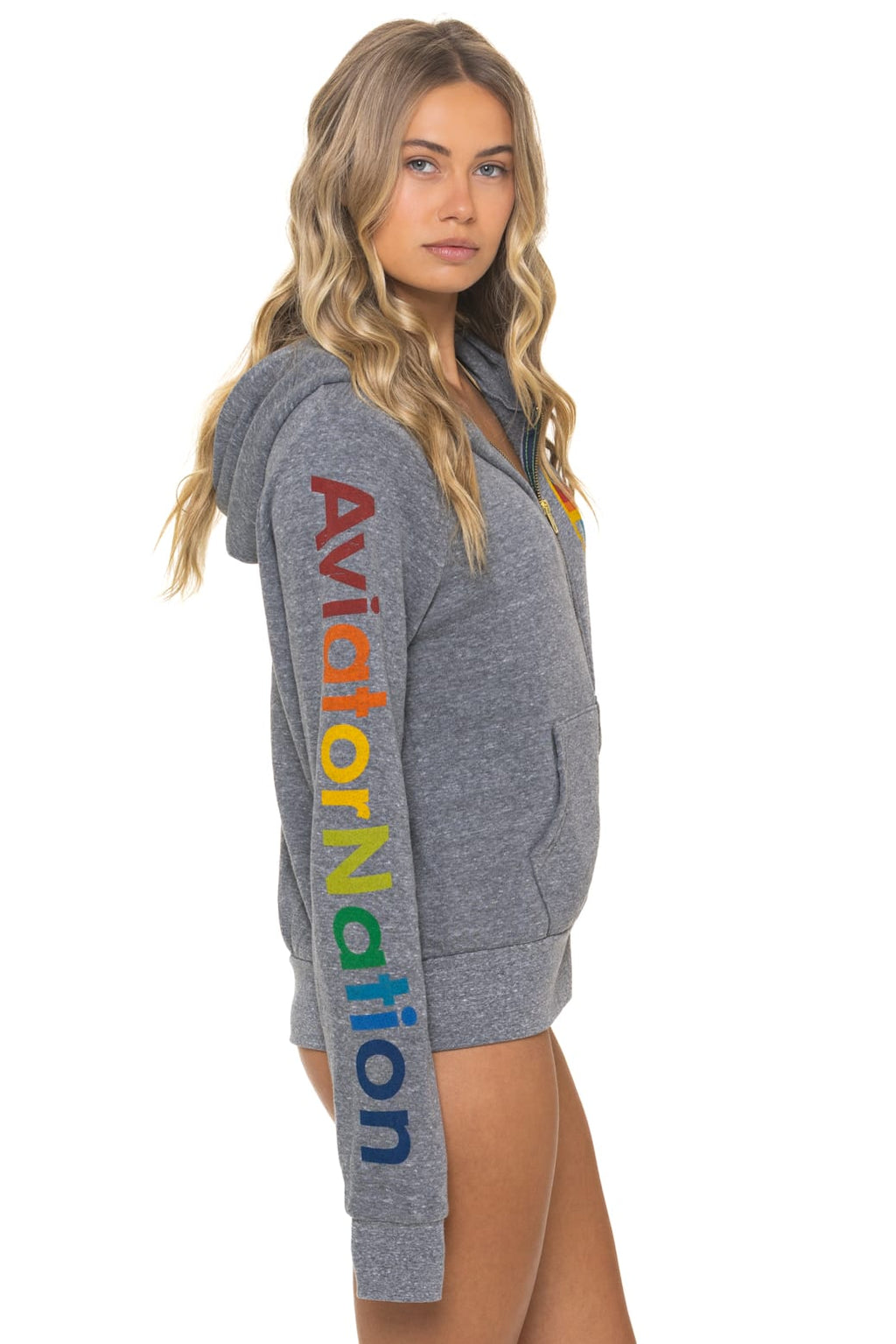 Retro AVIATOR NATION VENICE HOODIE - HEATHER GREY