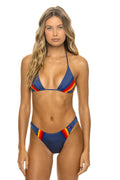 Retro 5 STRIPE LUXE TRIANGLE BIKINI TOP - NAVY