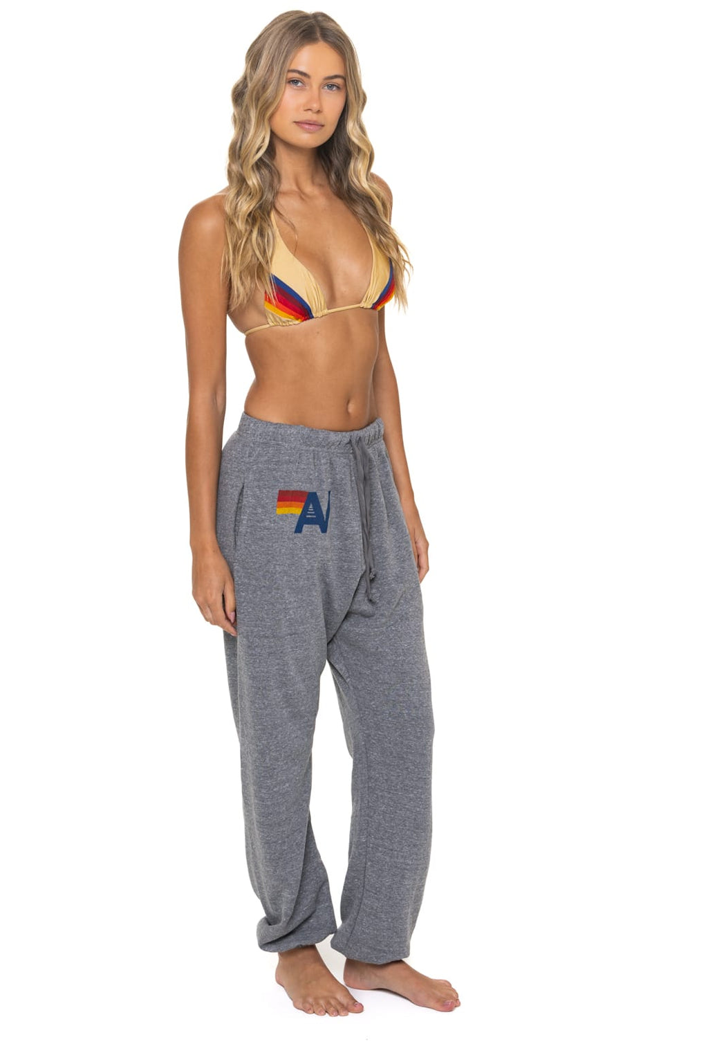 Retro LOGO SWEATPANTS - HEATHER GREY