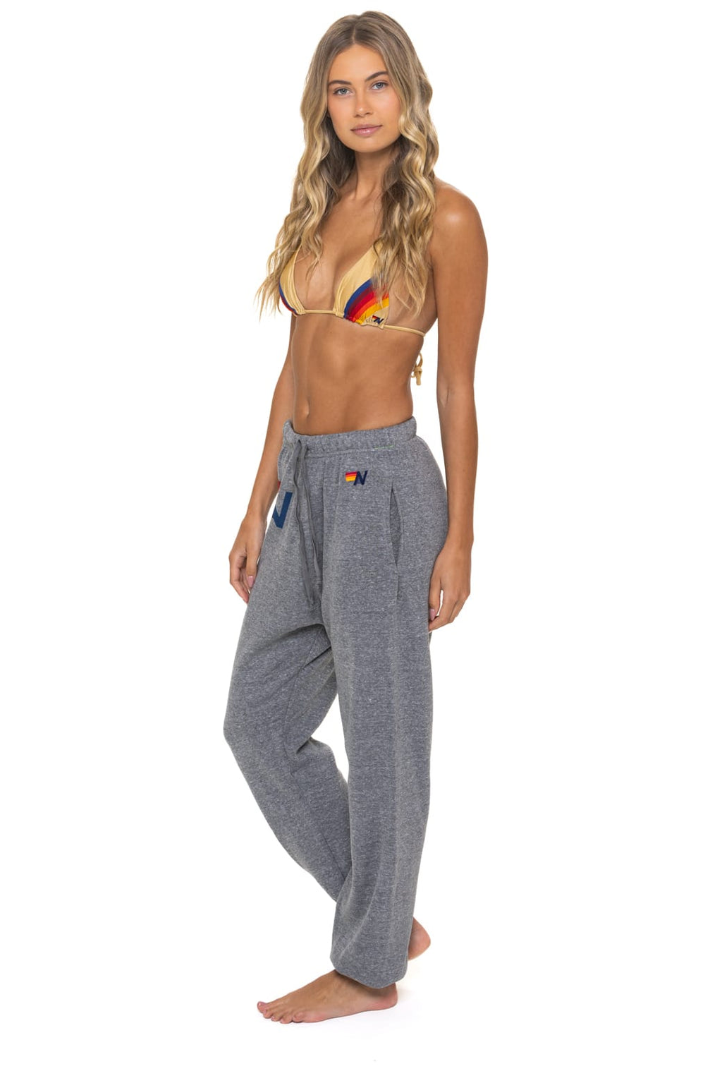 Retro LOGO SWEATPANTS - HEATHER GREY