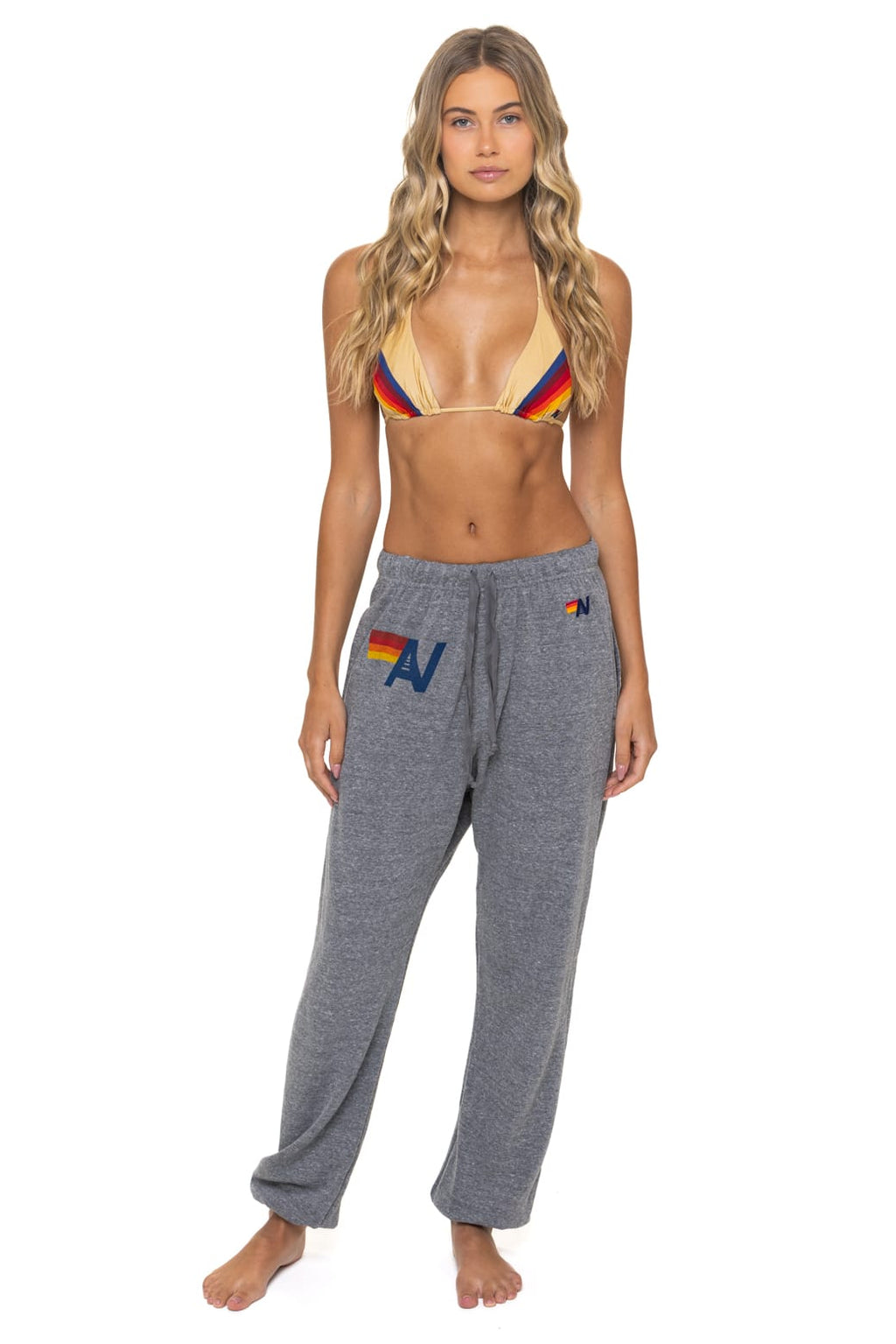 Retro LOGO SWEATPANTS - HEATHER GREY