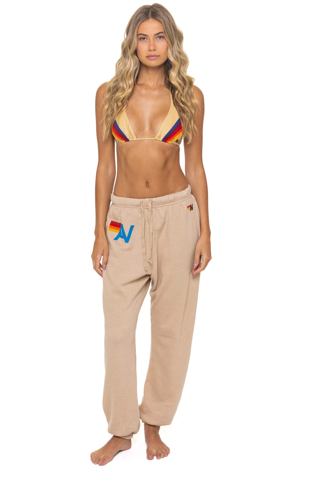 Retro LOGO SWEATPANTS - SAND