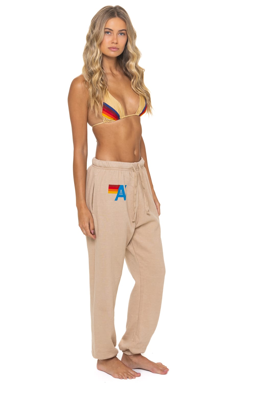 Retro LOGO SWEATPANTS - SAND