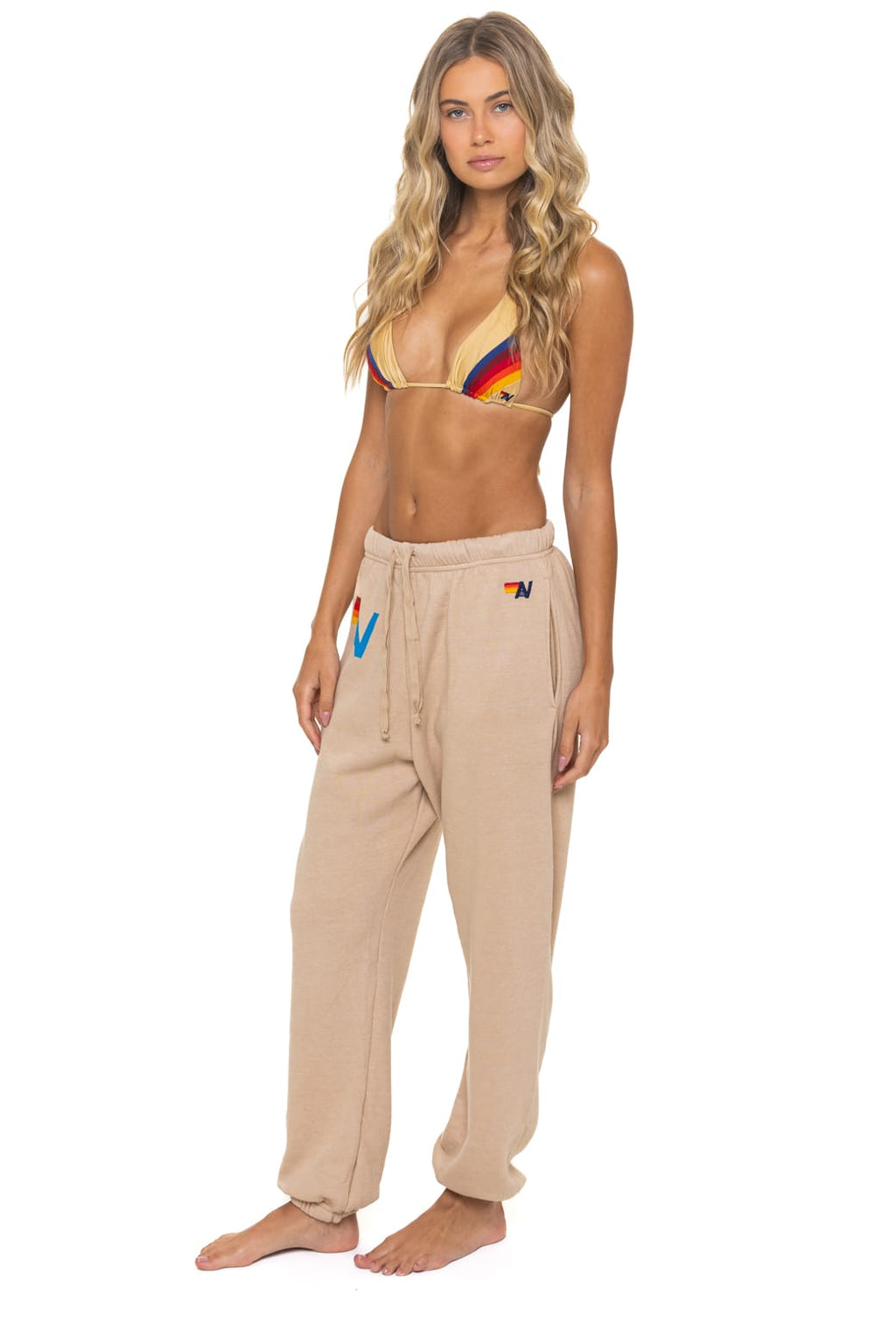 Retro LOGO SWEATPANTS - SAND