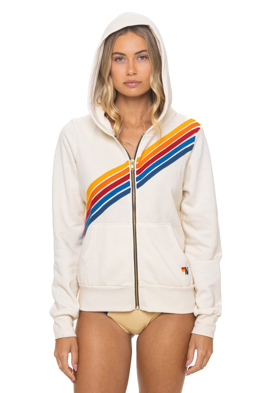 Retro DISCO ZIP HOODIE - VINTAGE WHITE