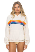 Retro 5 STRIPE RELAXED PULLOVER HOODIE - VINTAGE WHITE