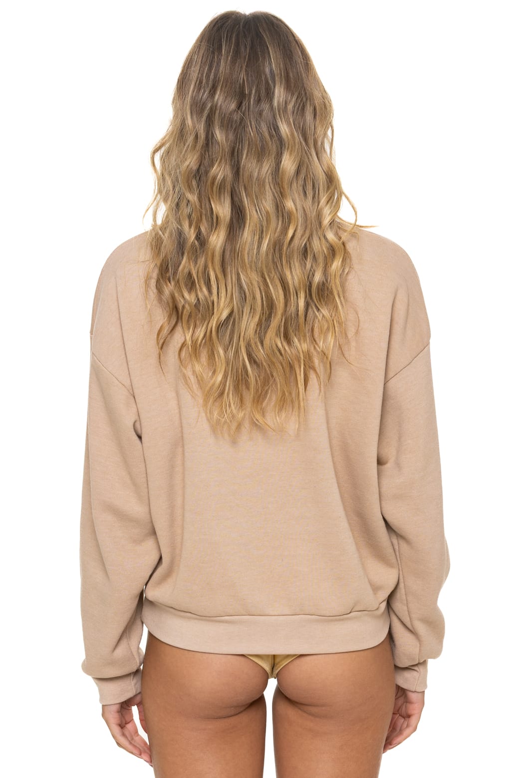 Retro 5 STRIPE RELAXED CREW SWEATSHIRT - SAND