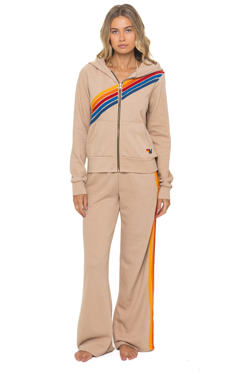Retro DISCO ZIP HOODIE - SAND
