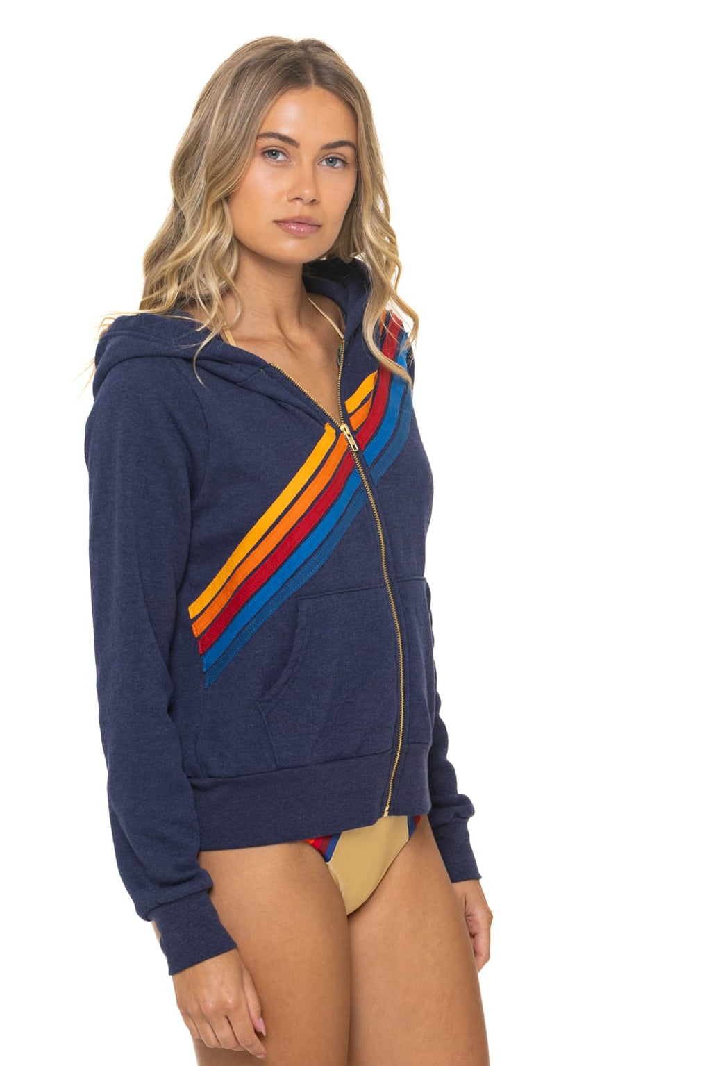 Retro DISCO ZIP HOODIE - NAVY