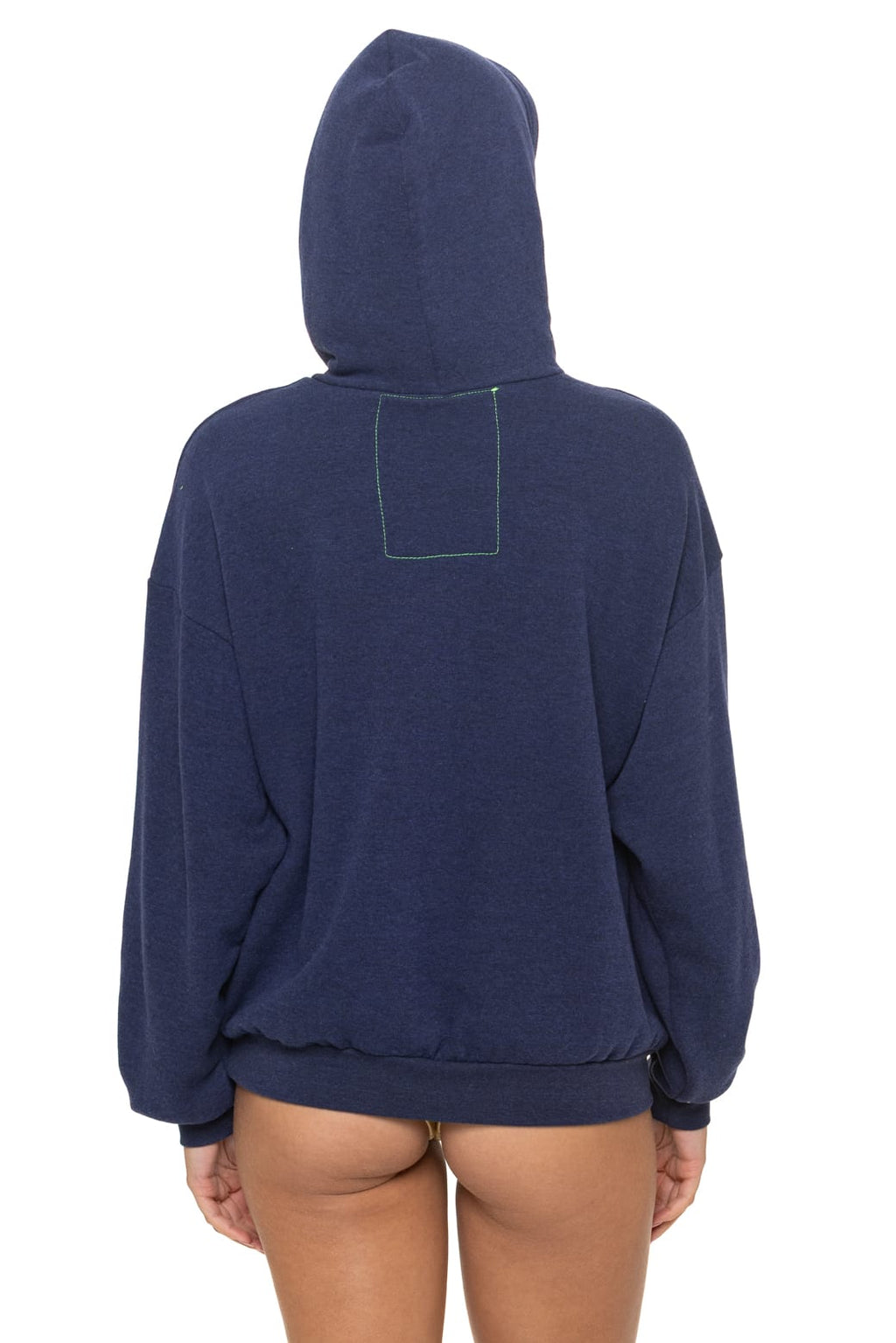 Retro 5 STRIPE RELAXED PULLOVER HOODIE - NAVY
