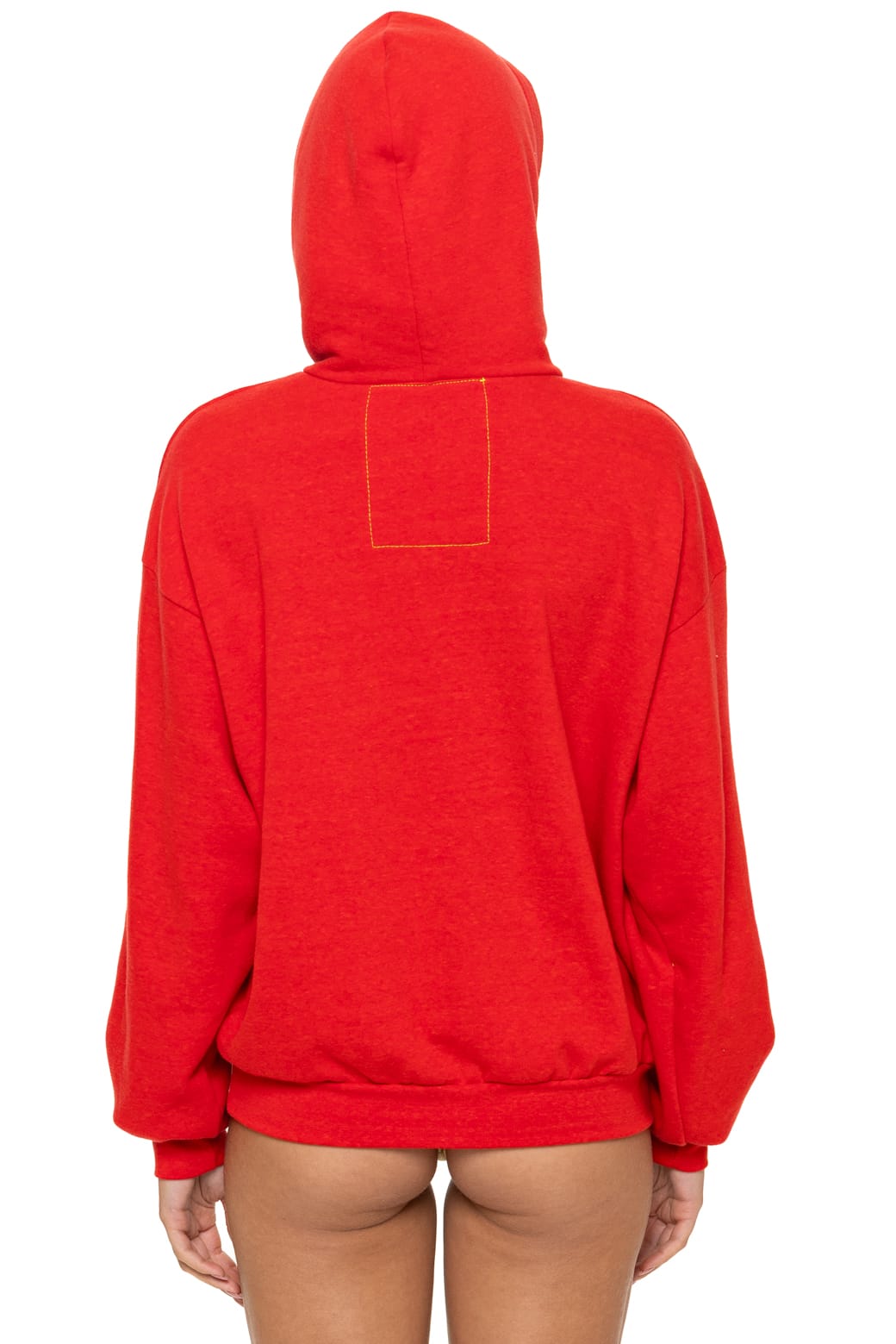 Retro 5 STRIPE RELAXED PULLOVER HOODIE - RED