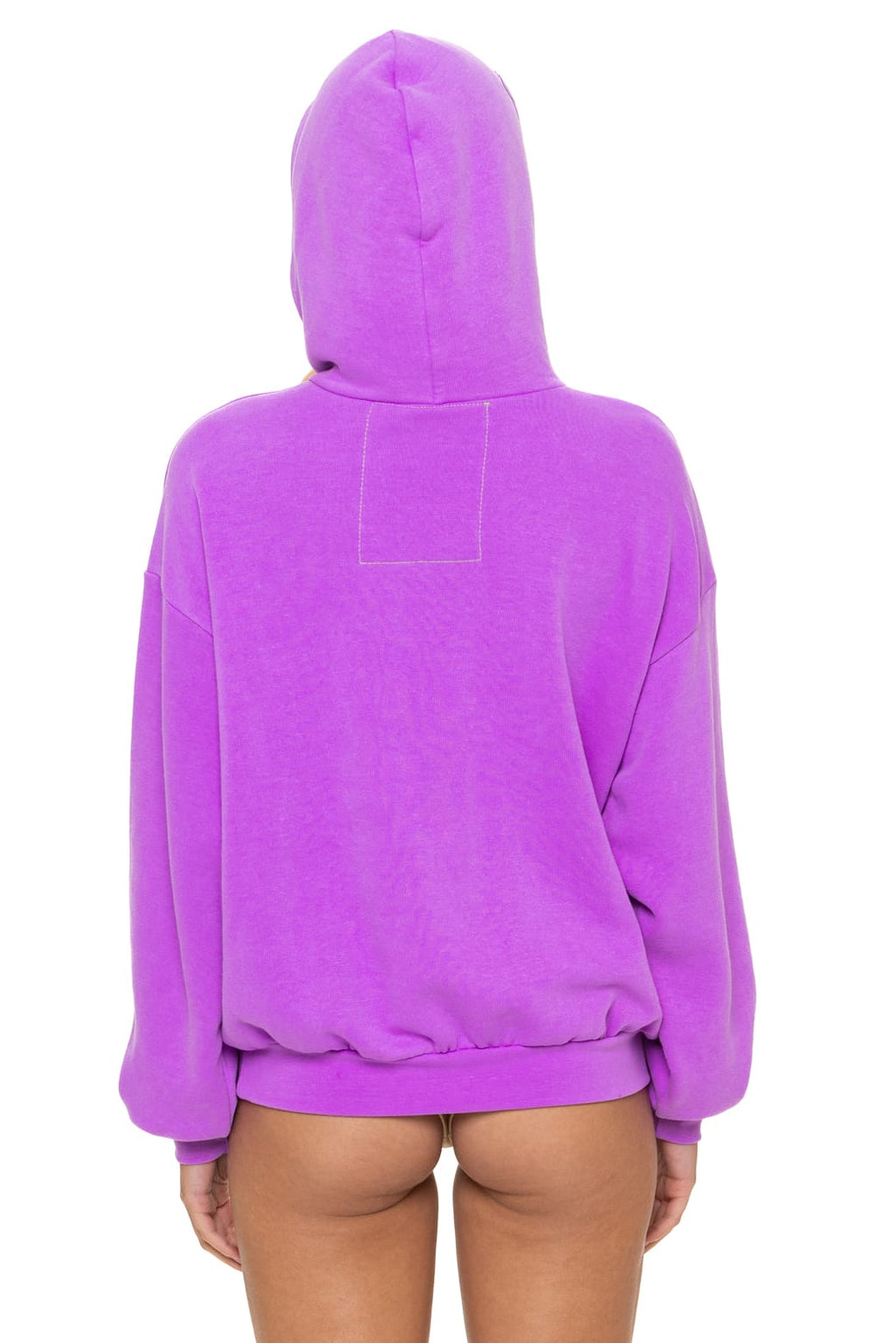 Retro 5 STRIPE RELAXED PULLOVER HOODIE - NEON PURPLE