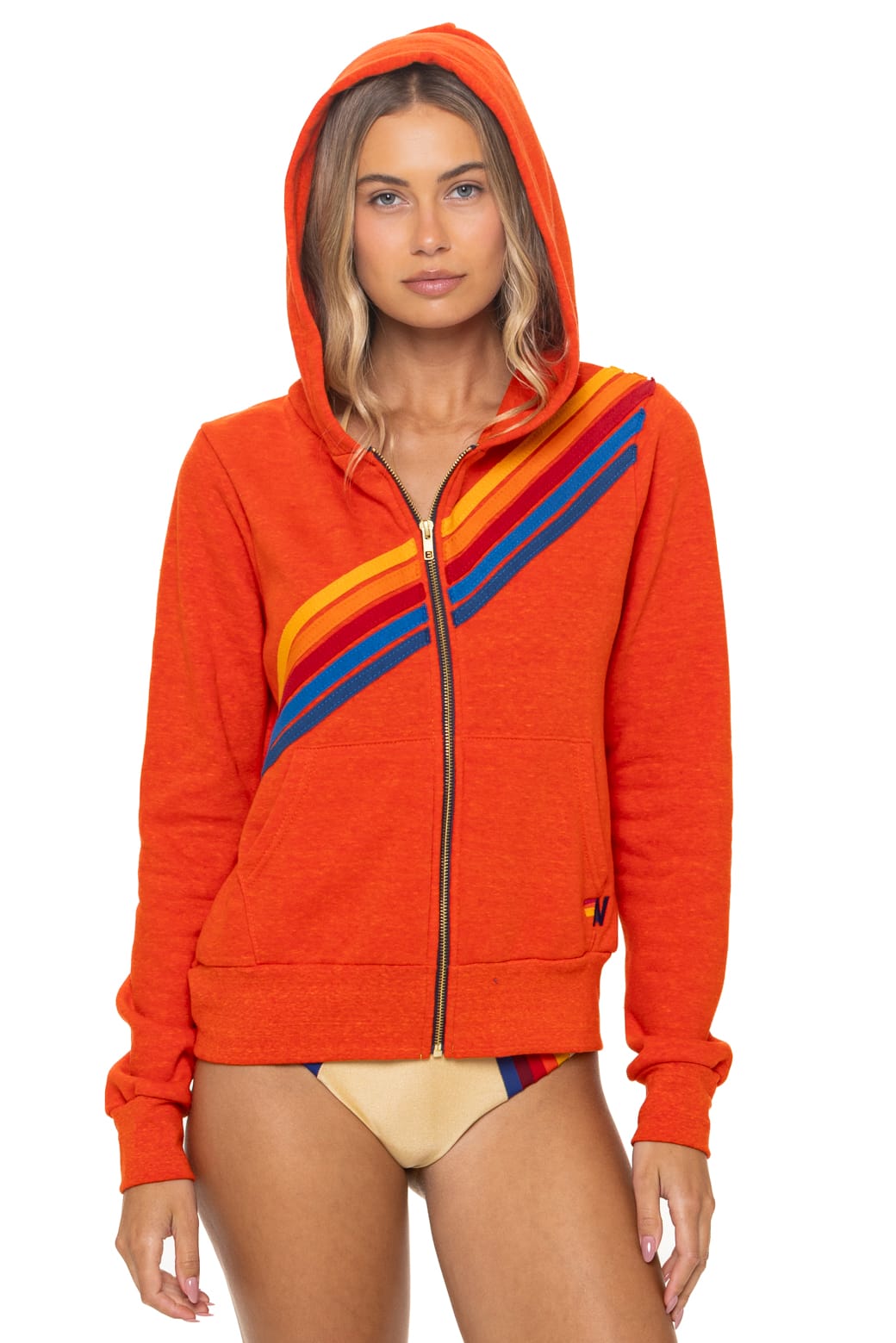 Retro DISCO ZIP HOODIE - VINTAGE ORANGE