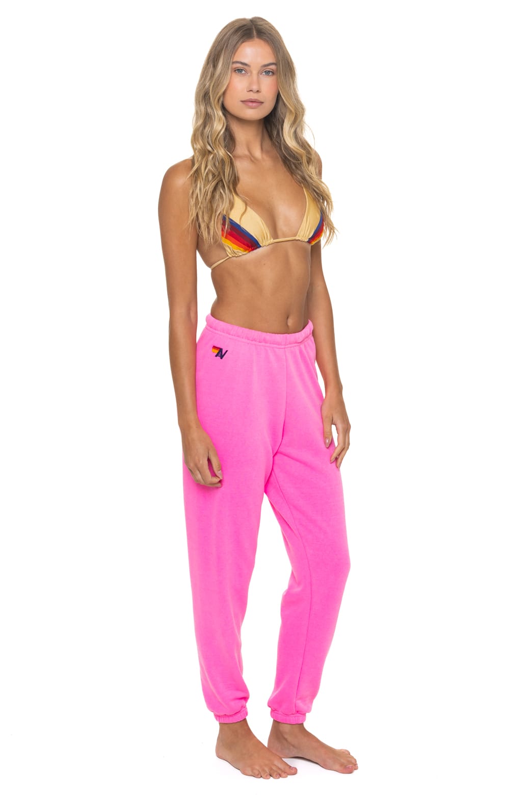 Retro BOLT STITCH SWEATPANTS - NEON PINK NEON PURPLE