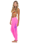 Retro BOLT STITCH SWEATPANTS - NEON PINK NEON PURPLE