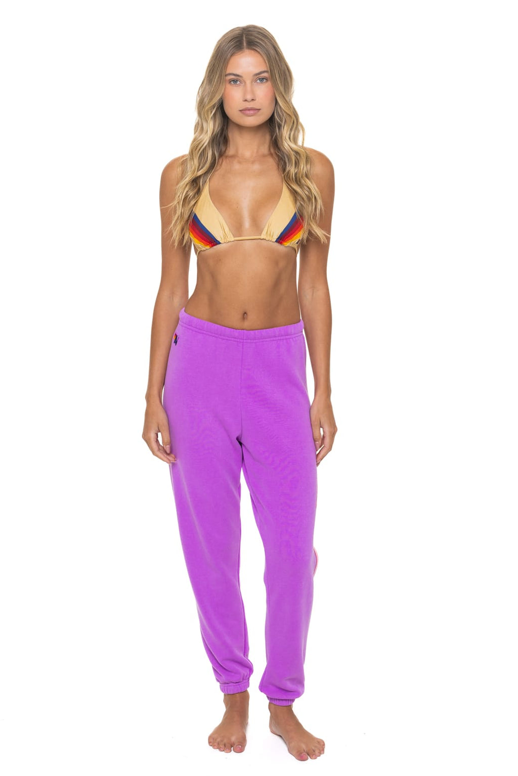 Retro BOLT STITCH SWEATPANTS - NEON PURPLE NEON PINK