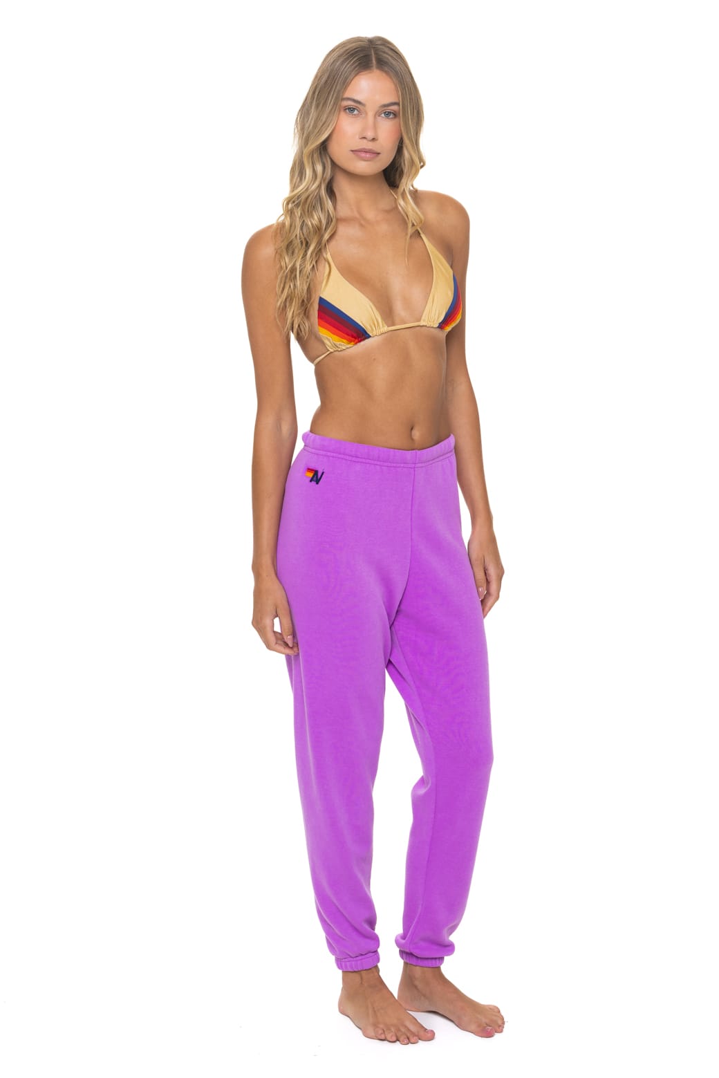Retro BOLT STITCH SWEATPANTS - NEON PURPLE NEON PINK