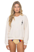 Retro BOLT STITCH RELAXED CREW SWEATSHIRT - VINTAGE WHITE