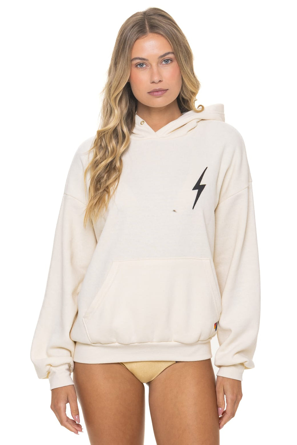 Retro BOLT STITCH RELAXED PULLOVER HOODIE - VINTAGE WHITE